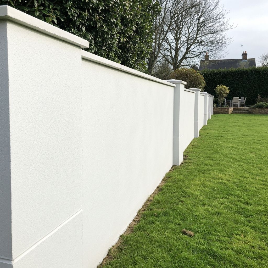 Smooth rendered garden boundary wall